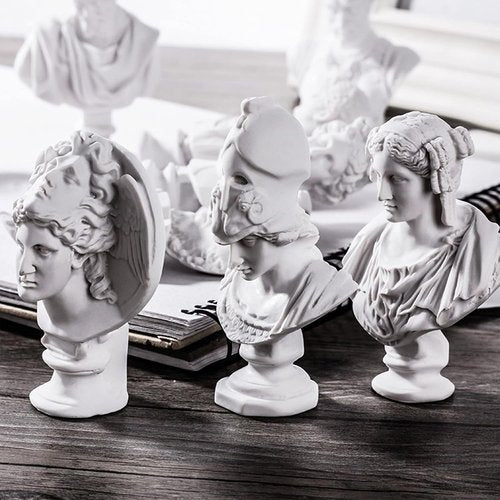 LAGOM HOUSE Greek Bust Statue Set - 10 PCS Mini Greek Mythology Figurines for Home Decor | Unique Gifts