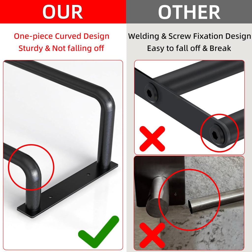24 Inch Double Towel Bar, Towel Rack for Bathroom Wall Mounted, Stainless Steel Towel Holder, Double Towel Rod Towel Rail Hanger for Wall, Modern Home Decor Hand Towel Holder, Matte Black