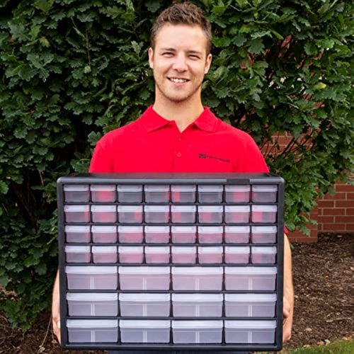 Akro-Mils 44-Drawer Storage Cabinet - Versatile Organizer for Garage, Crafts & Makeup | 20" W x 6" D x 16" H - Black