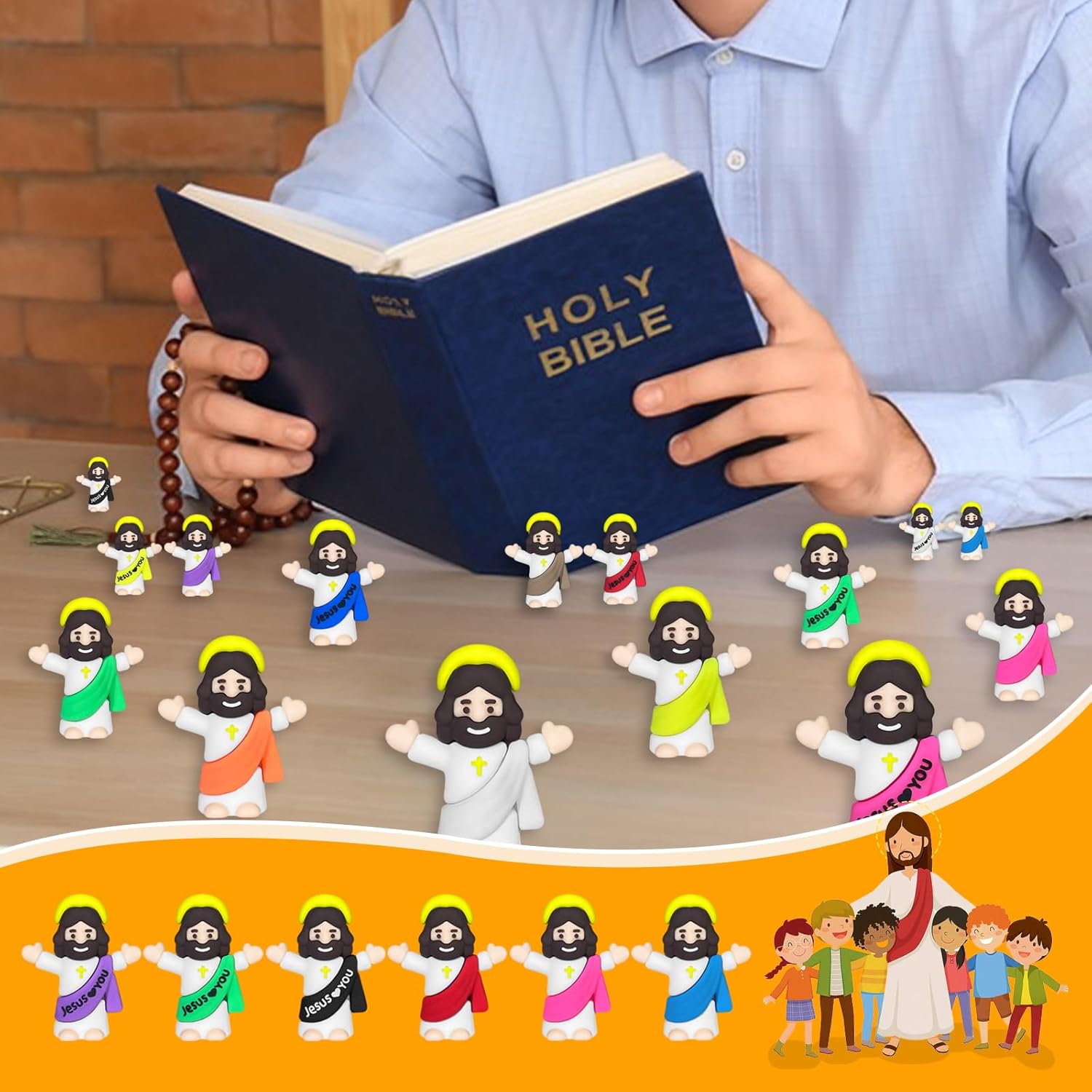Mini Jesus Figurines by 110PCS - Perfect Easter Egg Stuffers & Religious Party Favors | 2 Styles