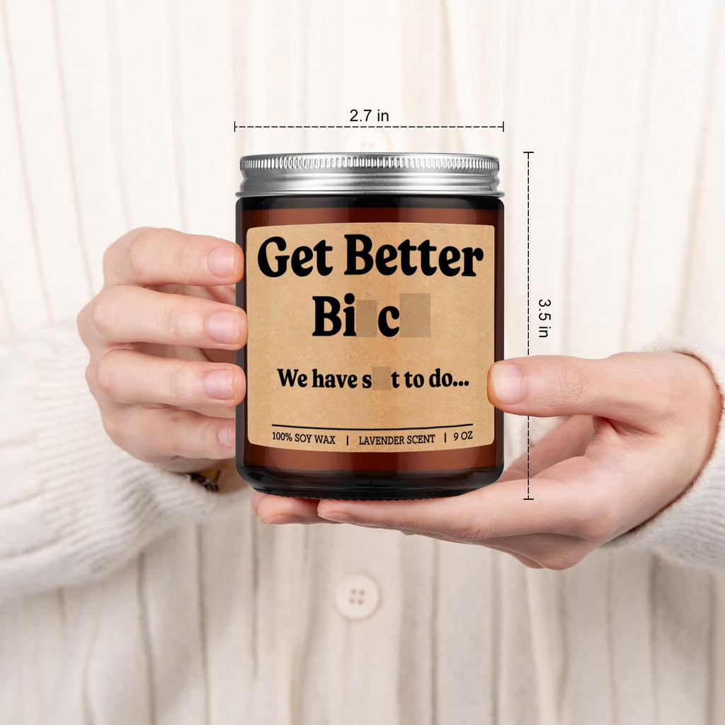 GSPY Candles - Get Better Soon, Funny Get Well Gifts, Surgery Recovery Gifts for Women, Men - After Knee Hip Surgery, Hysterectomy Recovery, Mastectomy, Broken Leg, Injury, Cancer, Feel Better Ideas