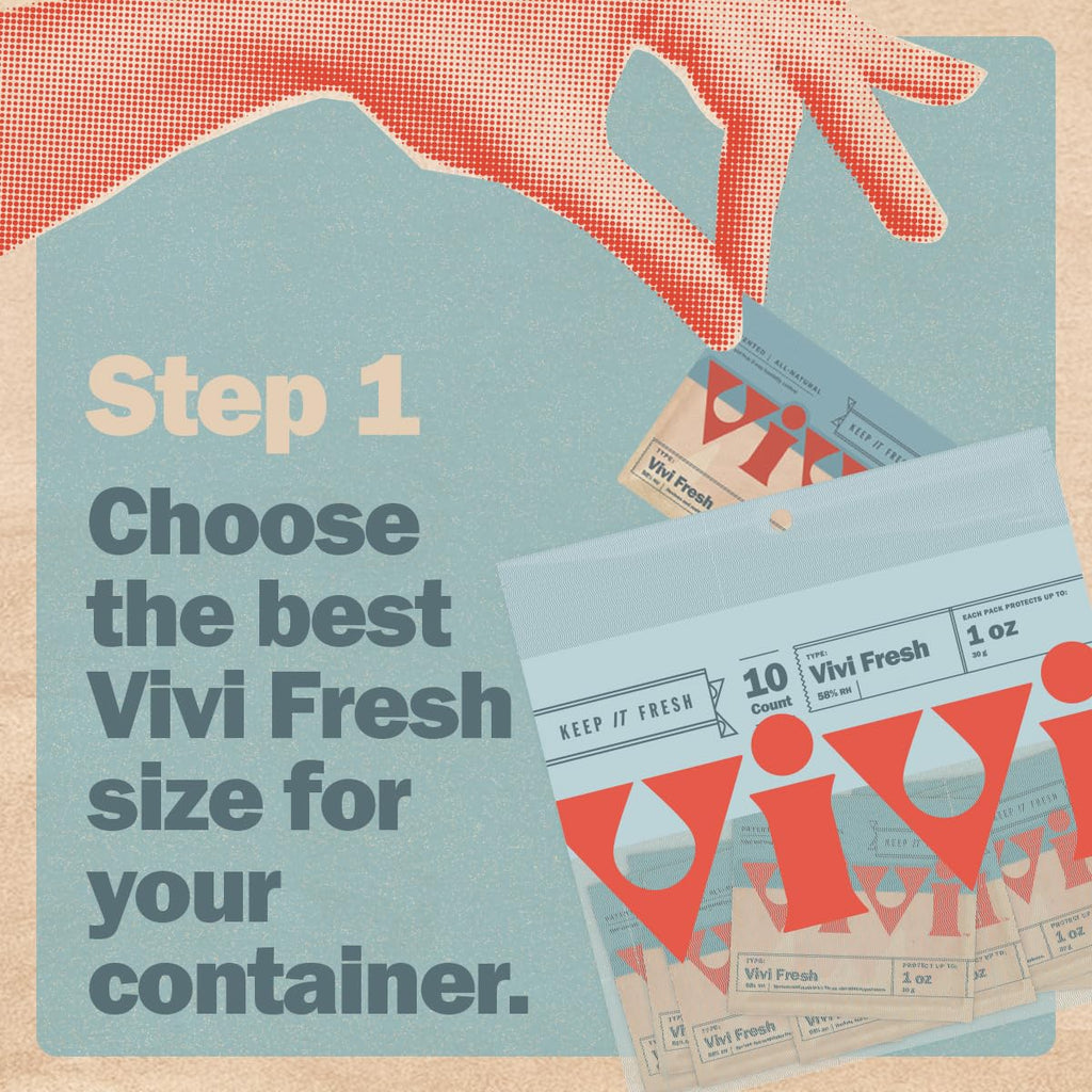 Vivi Fresh ½ Ounce Humidity Control Packs | 10-pack in Resealable Bag | For All Airtight Storage Containers, Store Longer and Preserve Freshness | Made in the USA by Boveda
