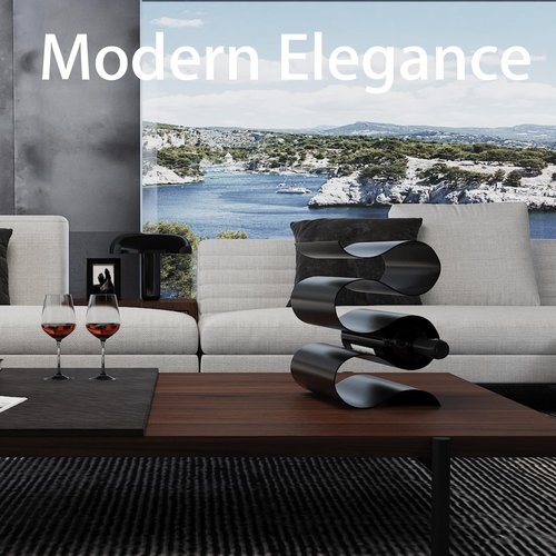 Anterrific Black Wine Rack Countertop, Modern Metal Wine Rack for Inside Cabinet, Minimalist Small Wine Holder Tabletop, 5 Bottle Wine Display Stand for Wine Storage Organizer Home Kitchen Bar (Black)