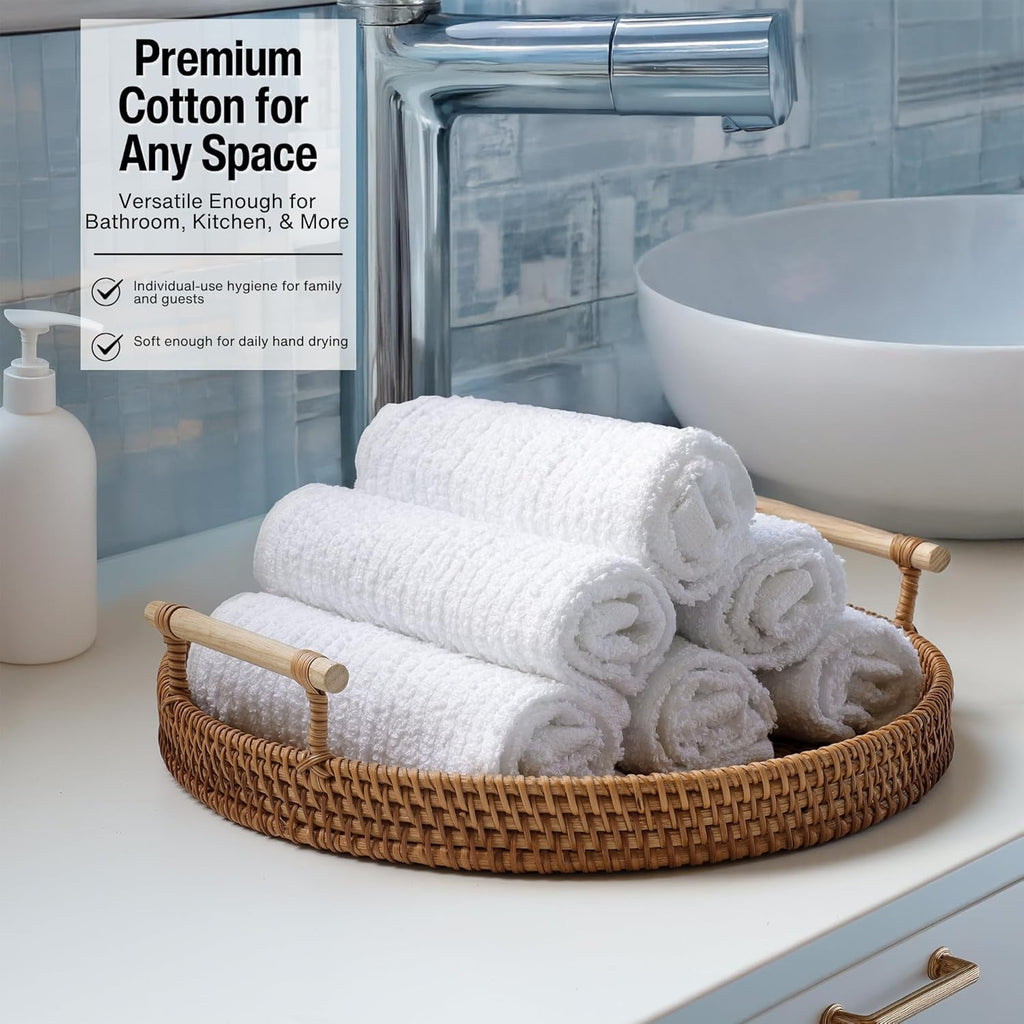 Living Fashions Bar Towels - Bar Mop Cleaning Kitchen Towels (36 Pack, 16" x 19”) - Premium Ring-Spun Cotton White, Restaurant and Shop Cleaning Rags