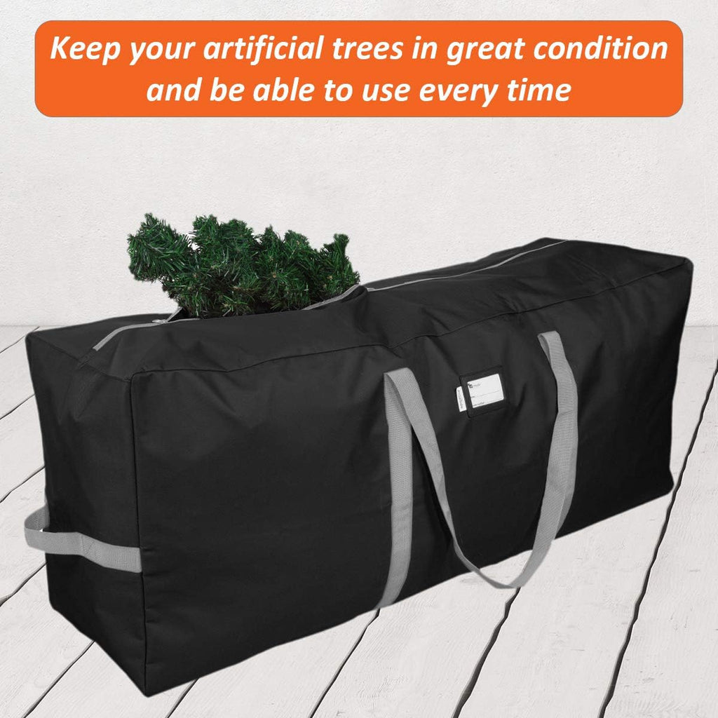 Primode Heavy Duty Christmas Tree Storage Bag - Fits 9 Ft Trees | Durable 600D Oxford Material, Black