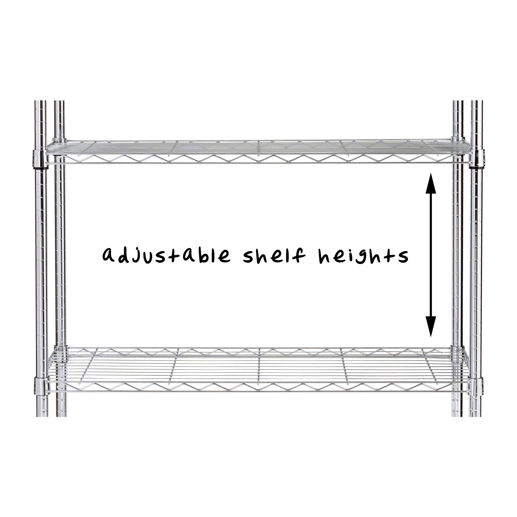 Honey-Can-Do SHF-01906 4-tier chrome shelving unit-250 lbs, 4-Tier