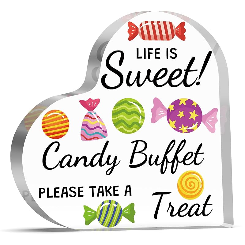 Candy Lover Gifts Acrylic Sign Plaque - Sweet Decor for Home, Desk, Party