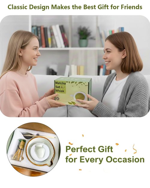 Zzlright Matcha Whisk Set,Matcha Set,Matcha Kit,Matcha Bowl with Spout,Scoop,Sifter,Bamboo Whisk,Chasen Holder,Unique Gifts for Women Mom her Grifend,Gifts for Christmas, Birthday
