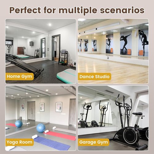 LOAAO Gym Mirror - 47.24"x29.53" Tempered Glass Wall Mirror for Home Gym, Dance Studio & Yoga Room