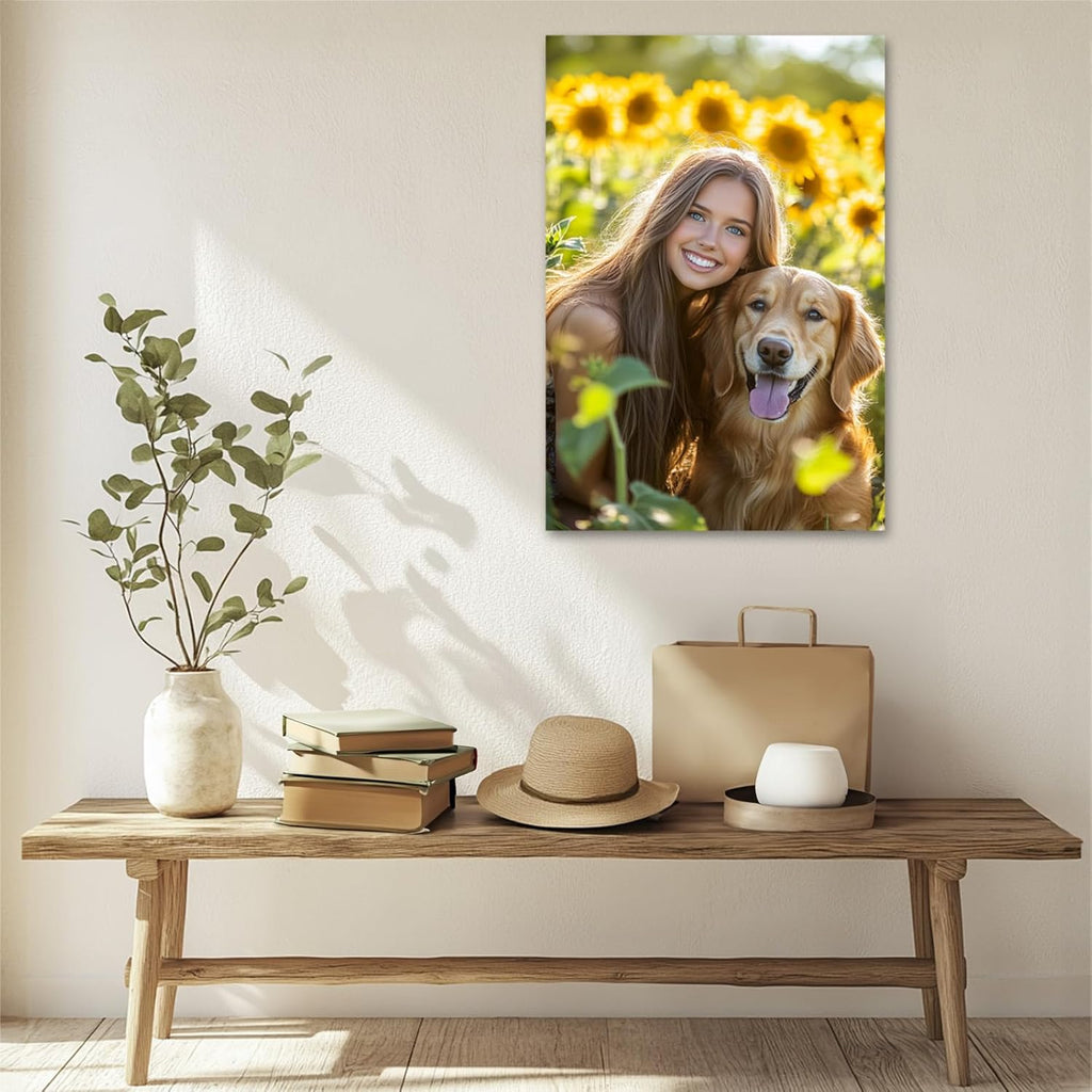 Skiennix Personalized Photo Canvas Print - Custom Wall Art for Family & Pets | Perfect Gift for Any Occasion
