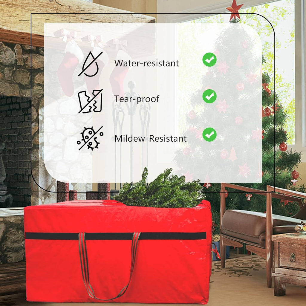 Regine Switzerland Christmas Tree Storage Bag - Waterproof & Tearproof for 4FT/5FT Trees | Easy Transport in Red