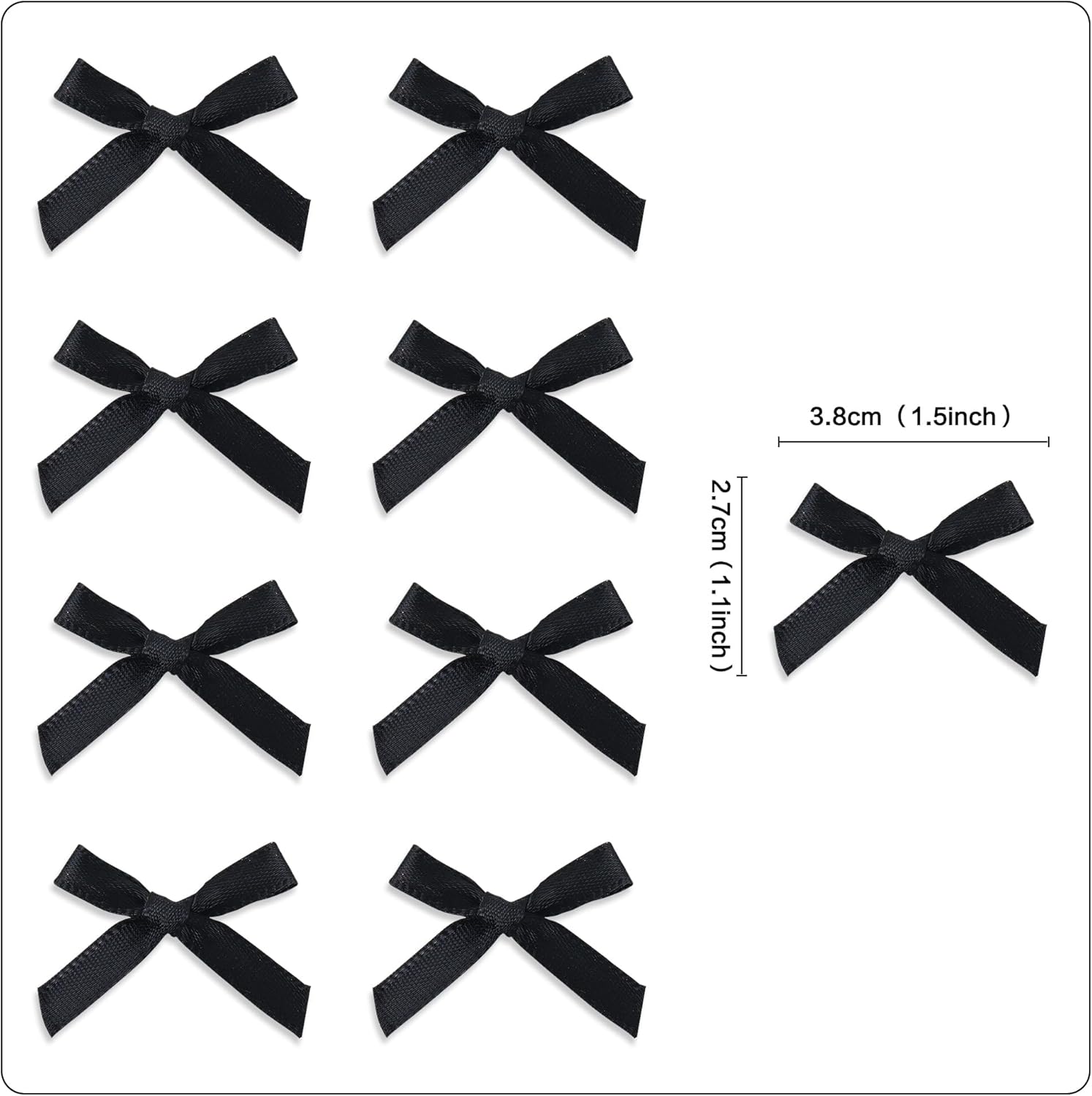 Skiennix Black Bow Cupcake Toppers - 40 Pcs Elegant Picks for Weddings, Birthdays & Baby Showers