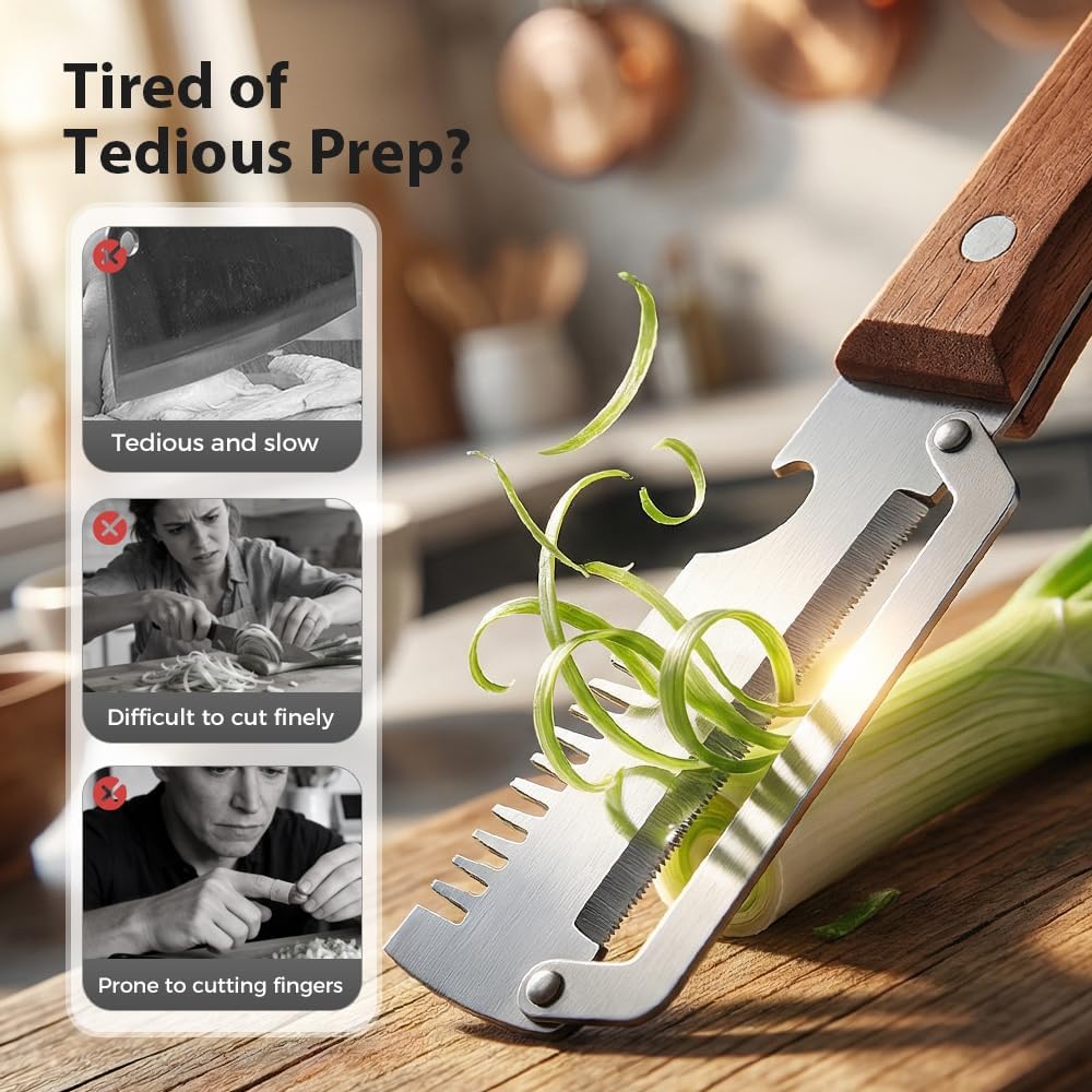 Skiennix Premium Vegetable Peeler - Multi-Functional Kitchen Tool with Wooden Handle & Bottle Opener | Ideal for Fruits & Veggies