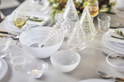 MARIPOSA ALABASTER WHITE INDIVIDUAL BOWL SET| WHITE | ALABASTER | TABLEWARE | BOWLS | GLASS | HANDMADE IN TURKEY