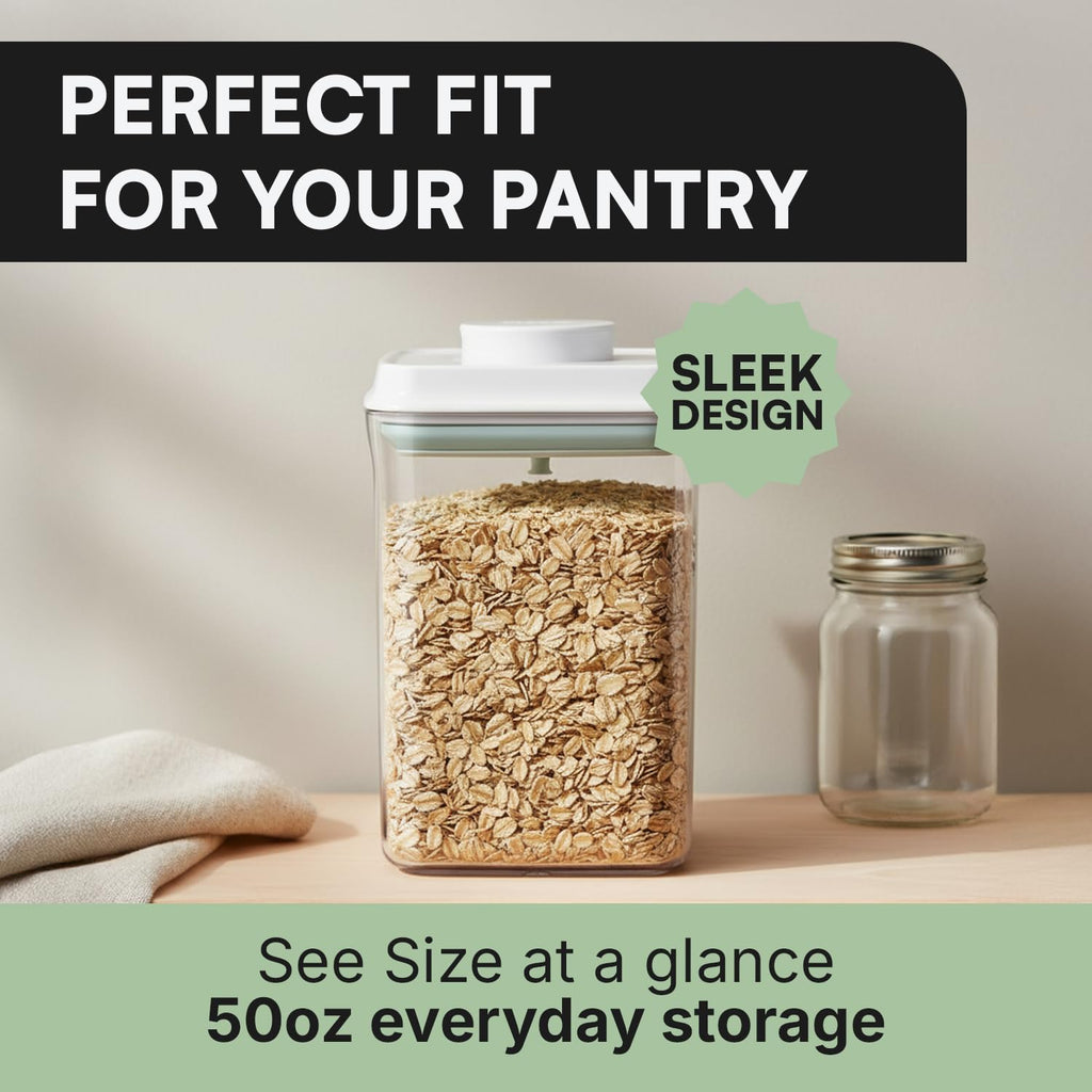 Bop Top Airtight Food Storage Containers with Lid Multi Pack | Kitchen Canister Sets | Air Tight Pantry Container | Pop Top Dry Food Storage Containers for Snacks, Sugar, Flour, Baking, Cereal, Pasta