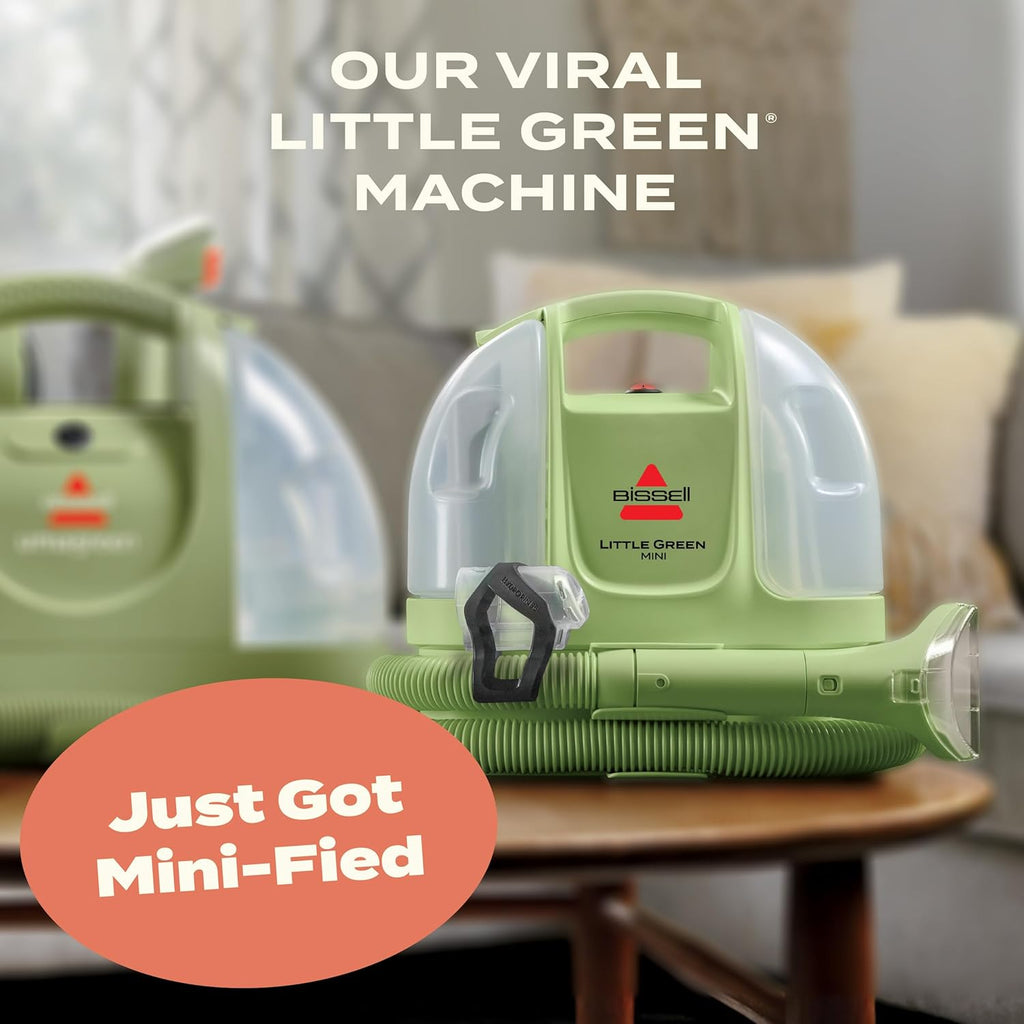 BISSELL Little Green Mini Portable Carpet Cleaner - HydroRinse Self-Cleaning Tool & Tough Stain Tool | Tea Green