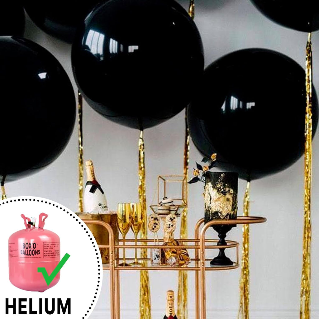 PartyWoo Black Balloons - 36 Inch Matte Latex Helium Balloons for Baby Showers & Parties