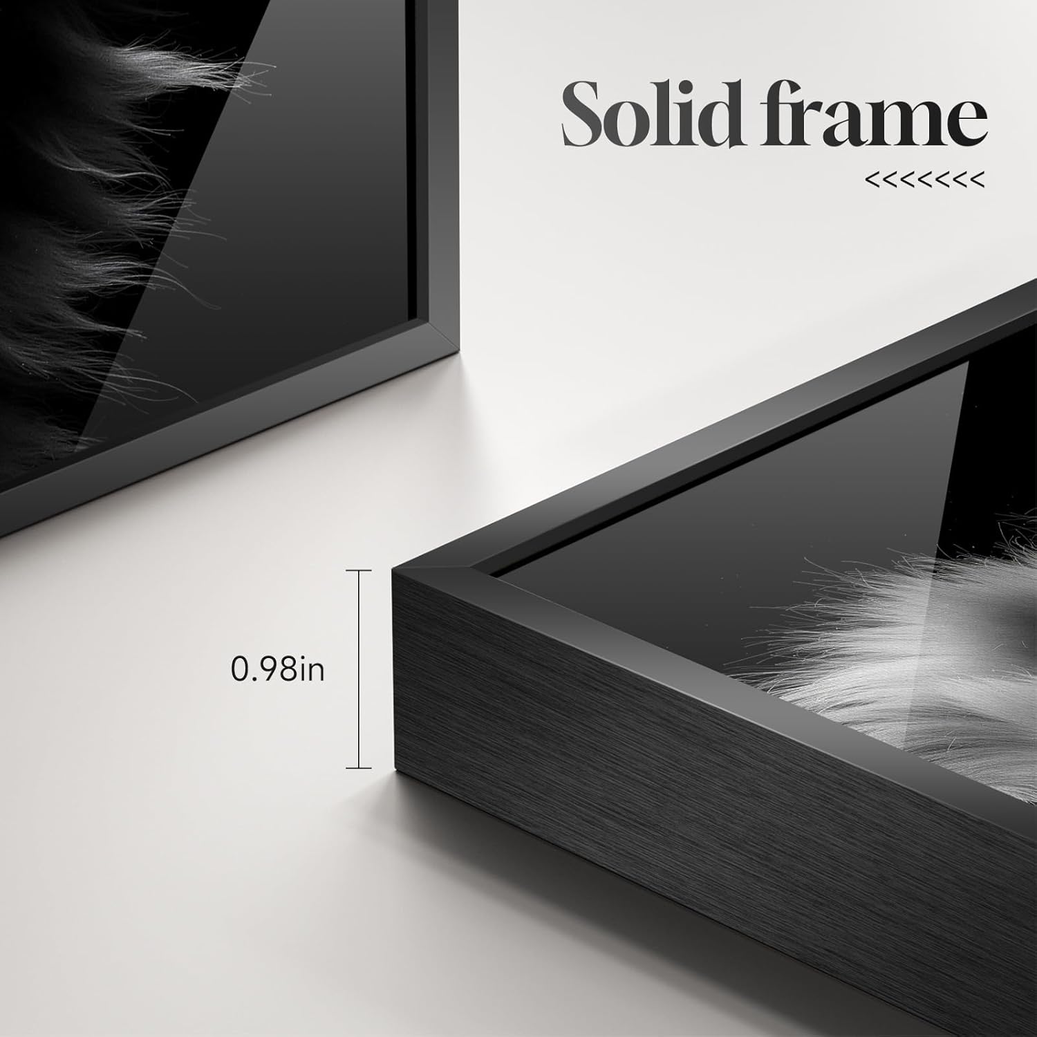 Modern Wall Art - Framed Black and Gray Lion Portrait by [Brand Name] | Minimalist 24x36 In Decor