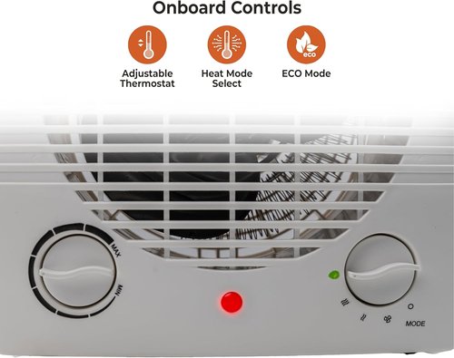 Comfort Zone Personal Space Heater - Energy Efficient 1500W Electric Heater with Adjustable Thermostat | Portable & Safe for Home & Office