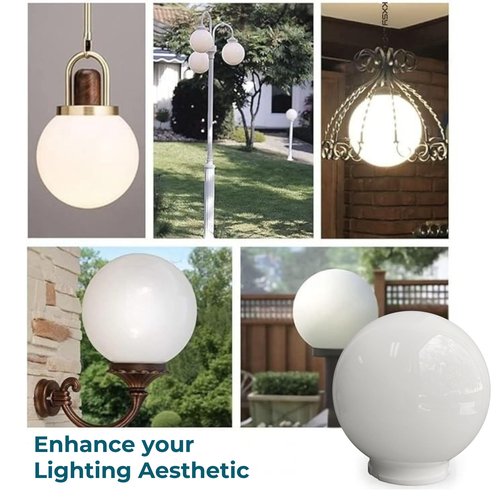 Beam Lighting 6-inch White Acrylic Replacement Globe - Cover for Ceiling, Wall Fixtures, Lamp Posts, or Streetlights