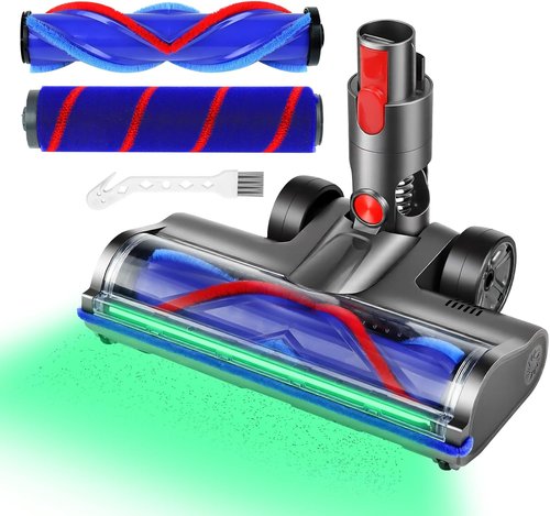 Lemige Vacuum Head Replacement Parts - Upgraded Brushes for Dyson V7 V8 V10 V11 V15 | Anti-Tangle Motorhead with LED Light