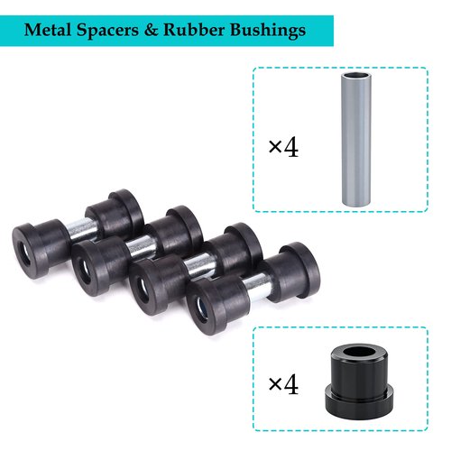 10L0L Golf Cart Heavy Duty 4-Leaf Rear Spring Kit for Club Car DS 1982-up Gas & Electric, with Bushings Sleeves U Bolt, Replace OEM 1014675 102006501 1011149 1012618 1012324 1010974