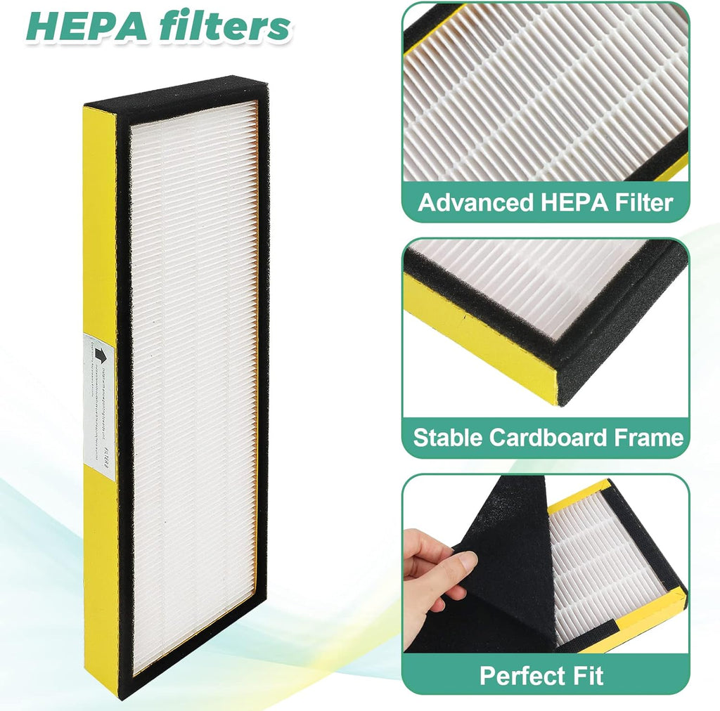 Techecook FLT4825 Filter B Replacement - 2 True H13 Filters & 8 Activated Carbon Pre-Filters for AC4825 Series