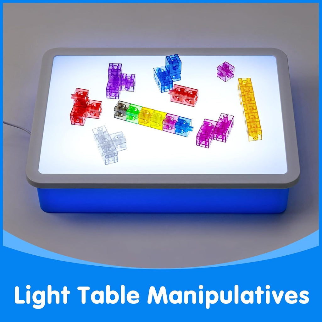 Translucent Linking Cubes - Engaging Math Toy for Early Learning & Creative Play | Light Table Manipulatives