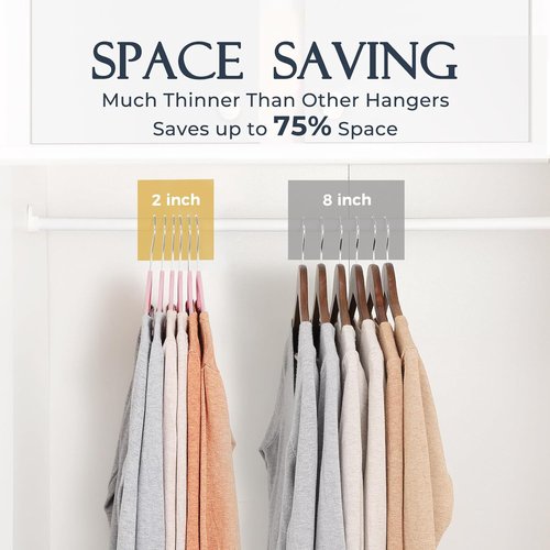 HOUSE DAY Velvet Hangers - Lt Pink Non-Slip Clothes Hangers | Heavy Duty 20 Pack for Closet Organization