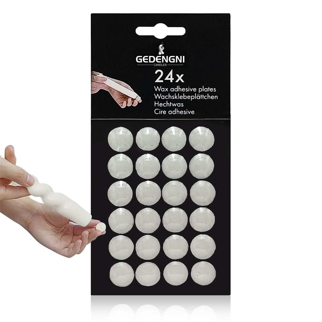 Gedengni Taper Candle Wax Dots - 24pcs Spiral Candle Sticky Dots White Candles Adapter Small Candlestick Adhesive,Soft Wax for Any Candles Holder Accessories-White