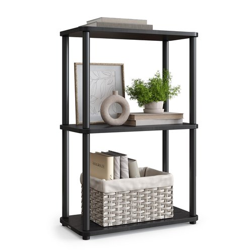 VASAGLE Superfast Toolless Assembly, 3-Tier Shelf for Living Room, Standing Shelf, Bookshelf, Bedroom, Kitchen, 9.4 x 15 x 27.8 Inches, Ebony Black and Ink Black ULLS153B01