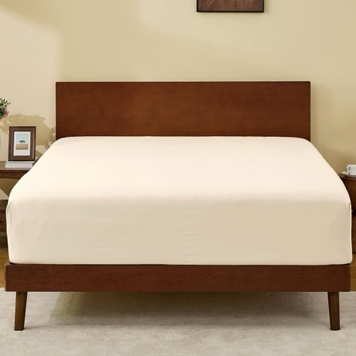 GOKOTTA King Size Fitted Sheet, Bottom Single Fitted Sheet Only with Elastic Corner Straps, Deep Pocket for 10-16 Inch Mattress - Soft Microfiber - Breathable, Hypoallergenic, Wrinkle Free - Beige