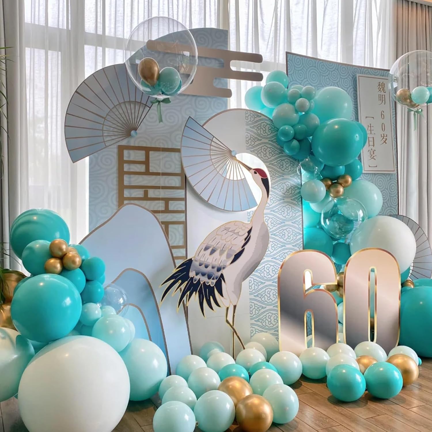 Voircoloria 105-Piece Teal Latex Balloons - 12-Inch Party Decorations for Birthdays, Baby Showers & Weddings