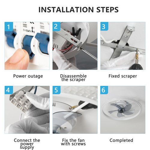 lumasphere 20" Small Ceiling Fans with Lights and Remote, 2025 Upgraded Low Profile Ceiling Fan, 3000K-6000K Dimmable, 6 Wind Speeds, Flush Mount Fandelier for Bedroom/Living Room/Kids Room