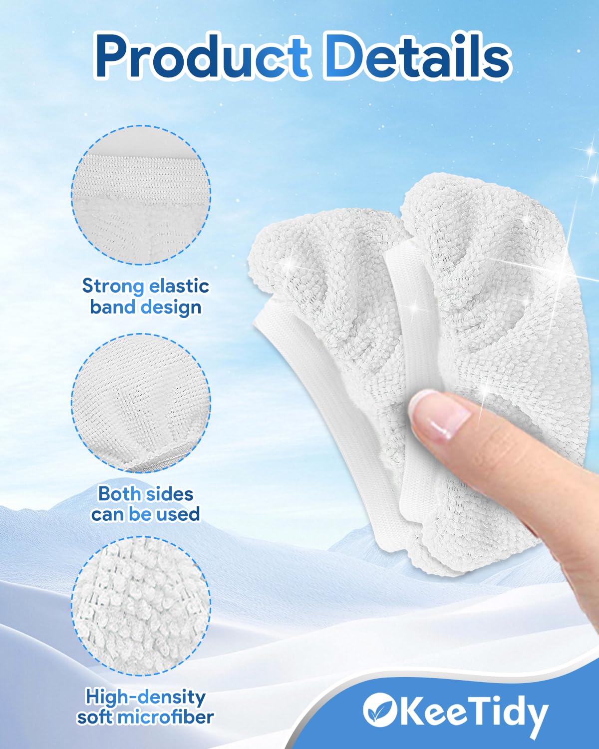 KeeTidy 15 Pack Handheld Steam Cleaner Pads Steamer Attachments Steam Mop Accessories Cloth Compatible with Bissell Steam Shot Universal Reusable Washable Steam Pad Clothes Fit for Wagner Spraytech