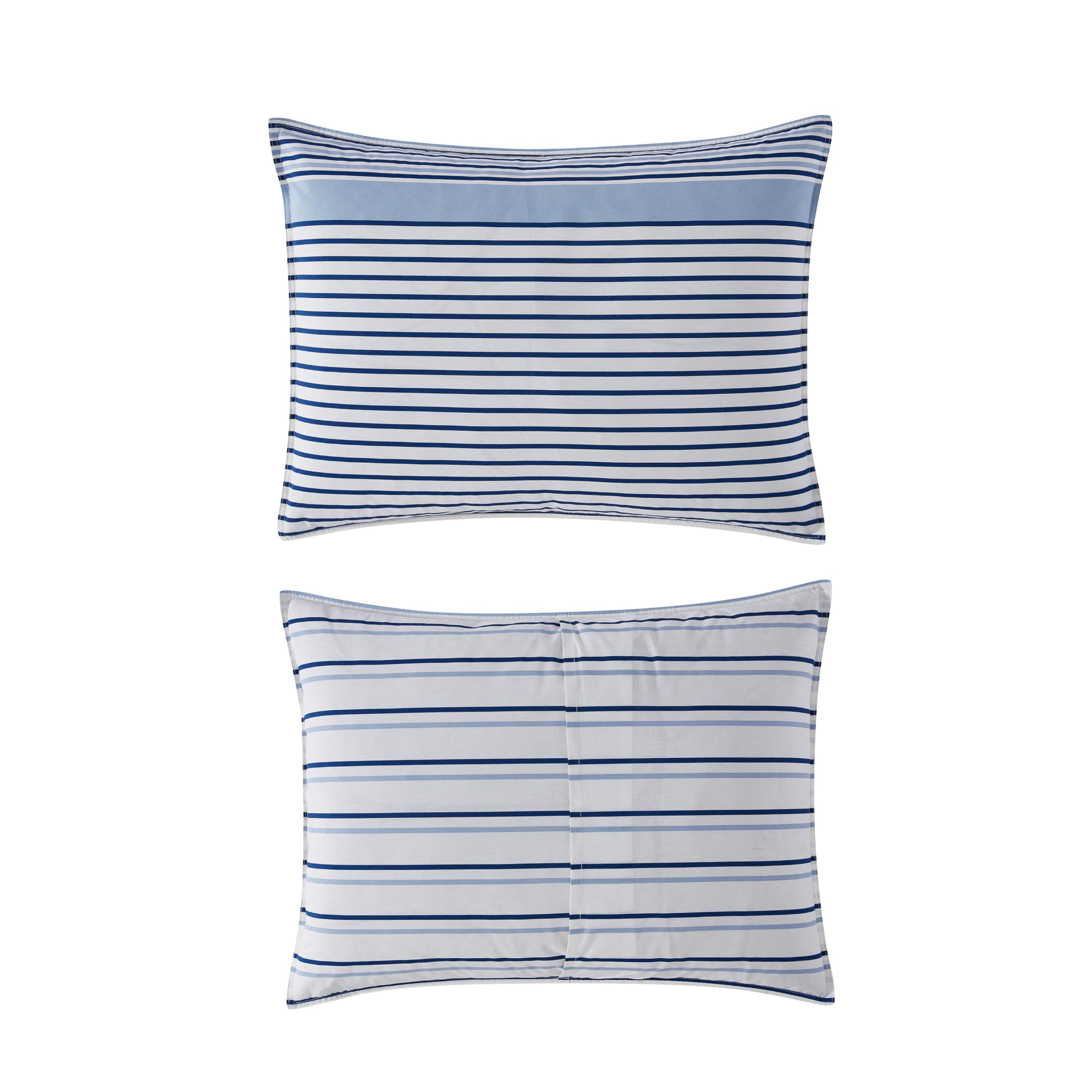 Eddie Bauer - King Duvet Cover Set, Luxuriously Soft Bedding with Matching Shams, Buttons & Corner Ties to Ensure Placement (Cooper Stripe Blue, King)