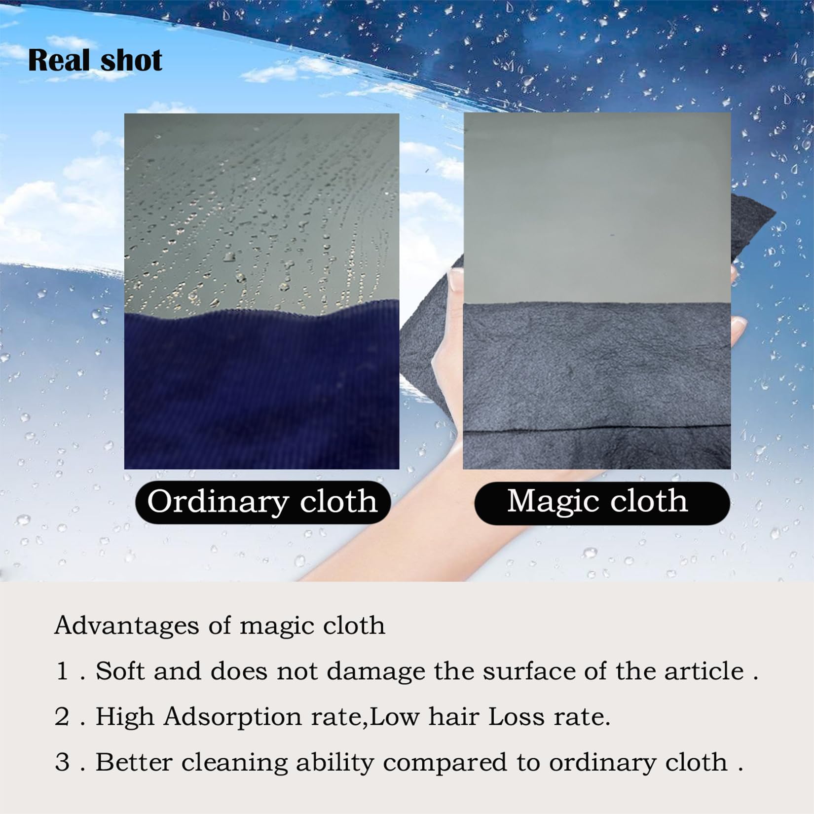 BOOLUU 5pcs 9×7 Inches Real Magic Cloth Thickened Magic Cleaning Cloth Microfiber Magic Cleaning Cloth for Mirror, Glass, Window and Cars