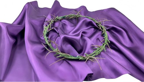 Crown of Thorns - Wearable Easter Theatrical Prop on Purple Satin | 8-Inch Diameter for Home & Church Decor