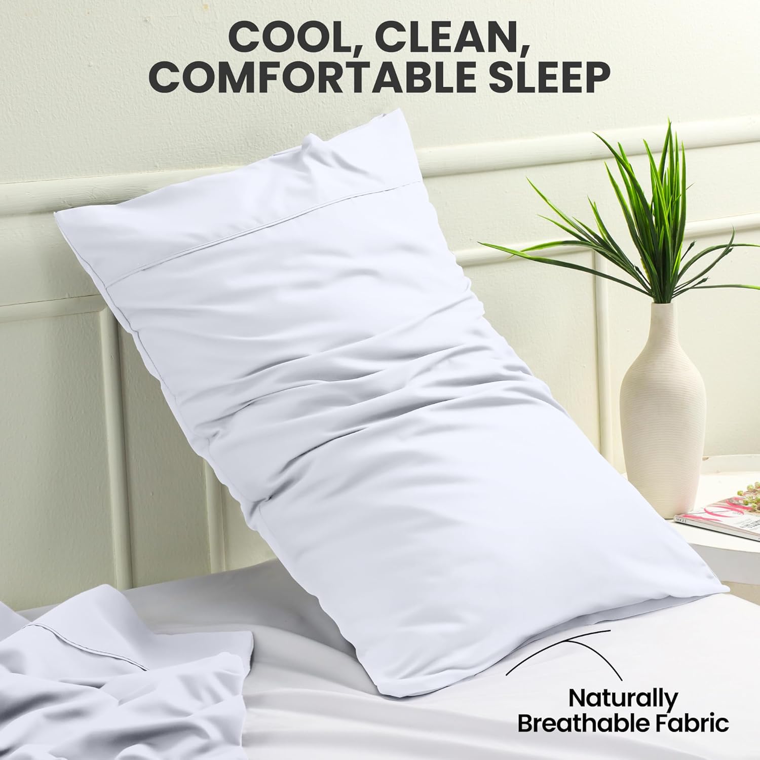 Utopia Bedding King Pillow Covers 2-Pack - Soft Brushed Microfiber | Oeko-TEX Certified, 20x36 Inches (White)
