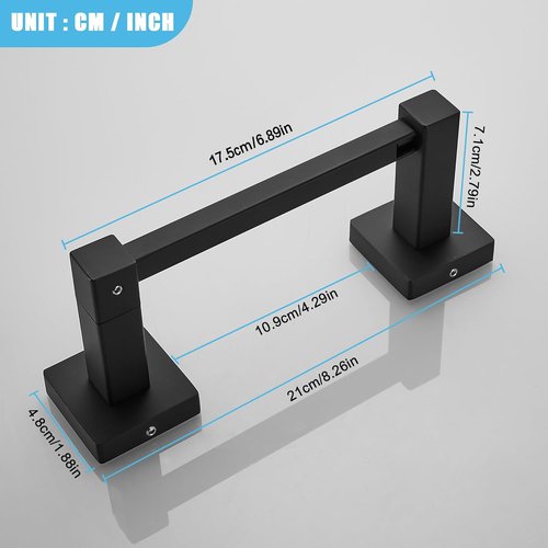 Leyden Black Toilet Paper Holder - Modern Wall-Mounted Double Post Design for Easy Access