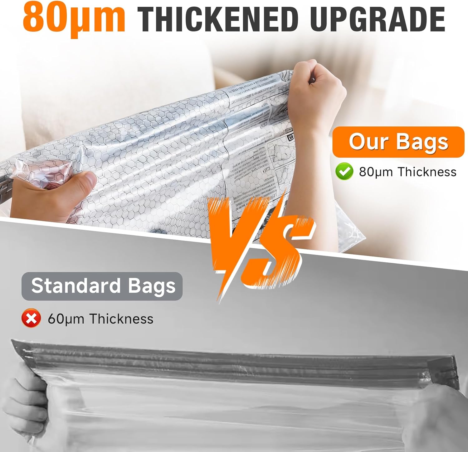 Skiennix Space Saver Vacuum Storage Bags - Portable Electric Pump Included | 15 Combo Set for Clothing & Blankets