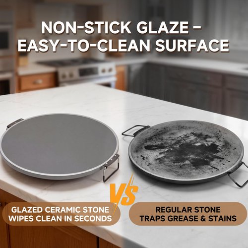SENSCHEF 12 Inch CrustyBake Electric Pizza Oven – 800°F Indoor Countertop Cooker, Glazed Ceramic Stone for Crispy Crust, Dual Heat Control, 5-Min Pizzeria Pizza, Tools & Recipe Book Included