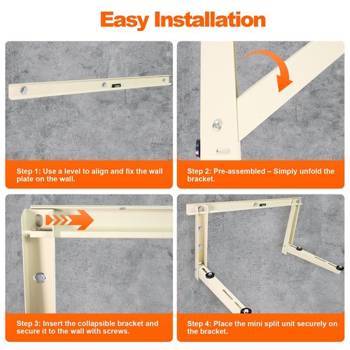 CAT SO RICH Outdoor Wall Mounting Bracket,Support up to 265Lbs,9000-18000 Btu Condenser, for Hanging Ductless Mini Split Air Conditioner Heat Pump Systems,Split HVAC Installation Kit