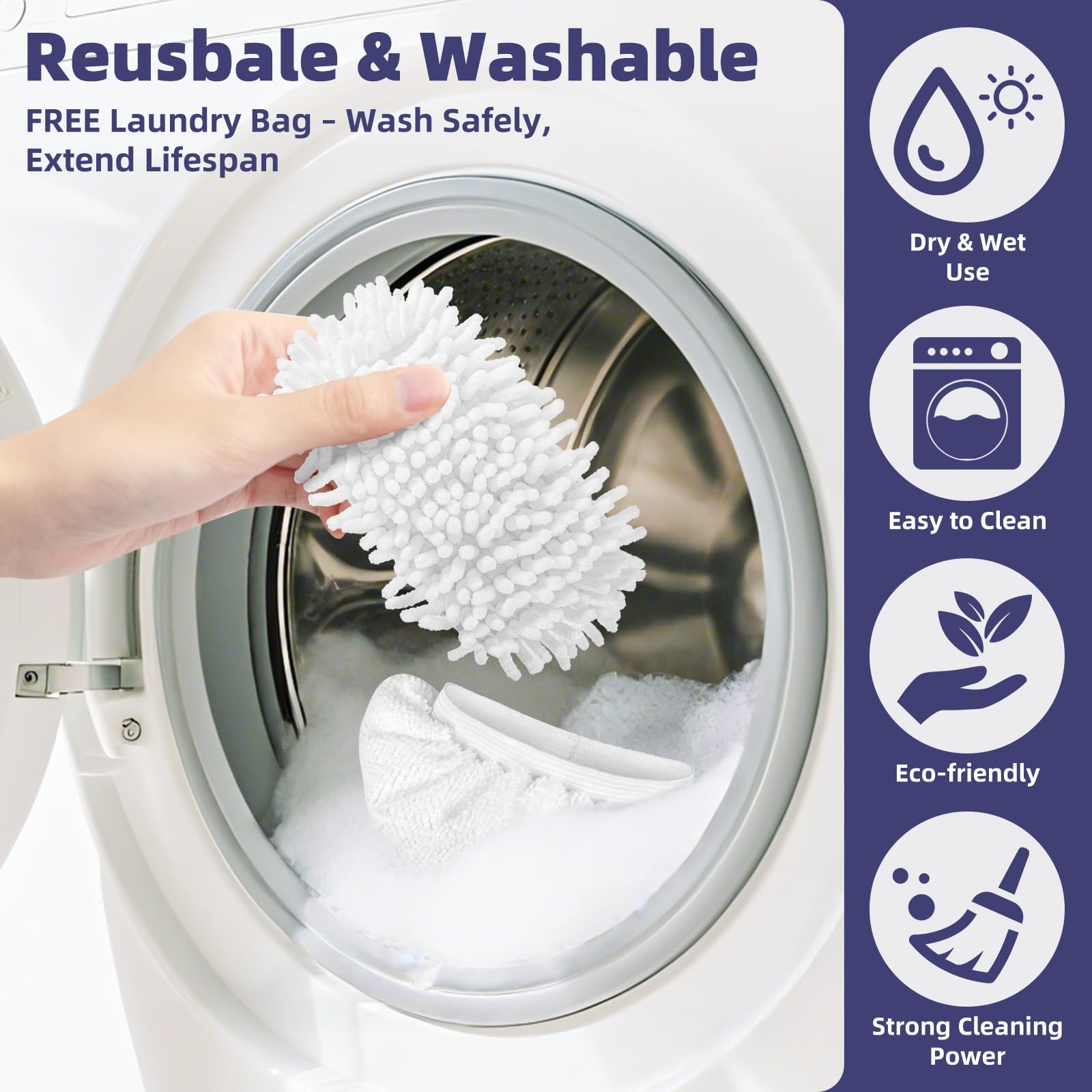 LOVECO 6 Pack Universal Steam Cleaner Accessories, Reusable Steam Shot Attachments, Steam Mop Pads, Handheld Steamer Washable Cloth- 3 Microfiber + 3 Coral Cloths + Laundry Bag