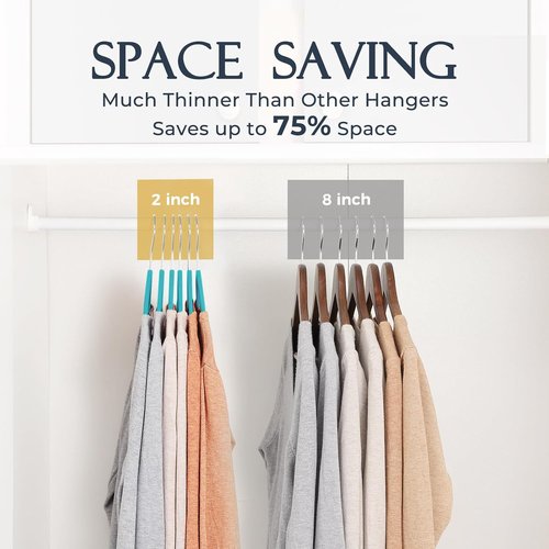 HOUSE DAY Mint Green Velvet Hangers - 60 Pack Non-Slip Heavy Duty Clothes Hangers | Slim Space-Saving Design