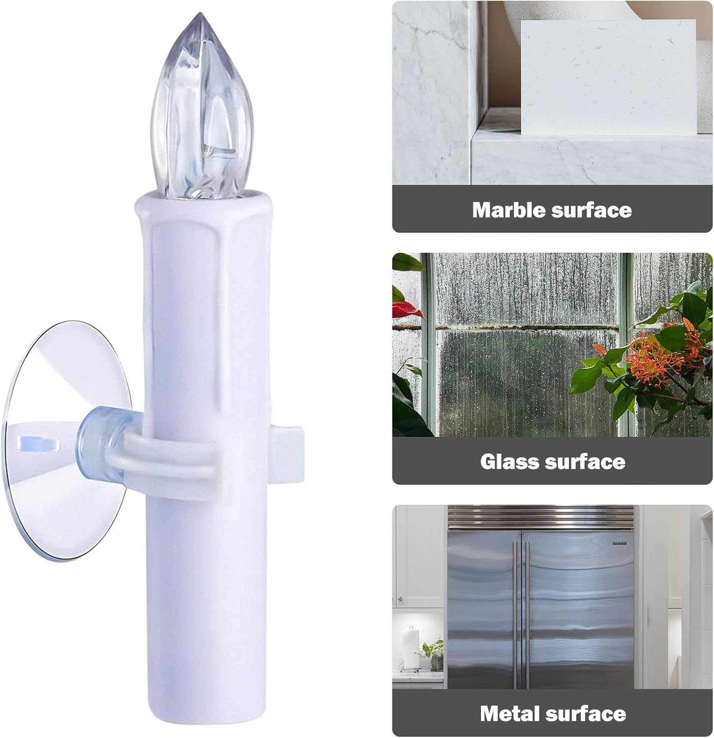 Minkissy 6pcs Christmas Candle Holders - Suction Cup Window Holders for Festive Home Decor (20mm)