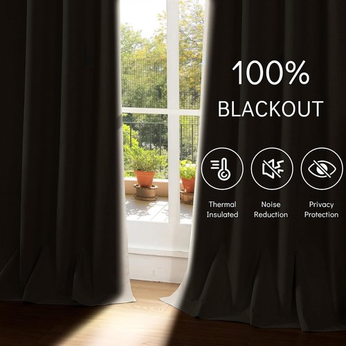 ChrisDowa Linen Blackout Curtains - 100% Thermal Insulated Room Darkening Drapes | 84" Length, Natural Linen, 2 Panels
