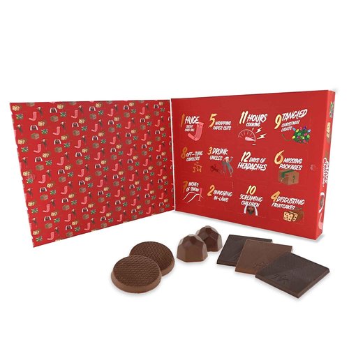 Astor Chocolate Advent Calendar - 12 Days of Fun Holiday Countdown with Milk Truffles & Dark Mint Chocolates | Perfect Gag Gift for Adults