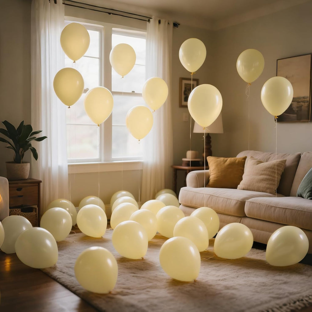Pastel Yellow Balloons by [Brand Name] - 110 Pack 12-Inch Latex Balloons for Birthday, Baby Shower & Wedding