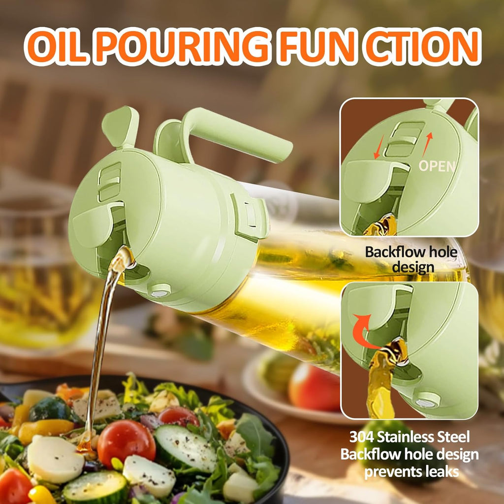 YARRAMATE Oil Sprayer - 16oz Easy Refillable Glass Dispenser for Cooking | Food-Grade Design (Green)